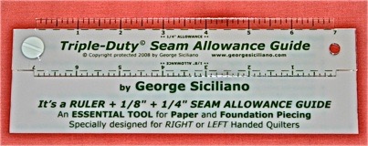 Acrylic Sewing Seam Guide Seam Allowance Guide Ruler, 1/8 to 2